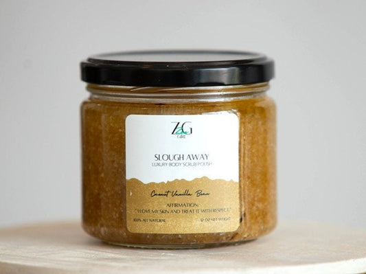 Slough Away Natural Body Scrub: Coconut & Jojoba Oil, Brown Sugar
